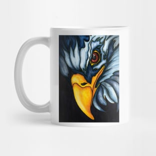 American bald eagle portrait, realistic bird art Mug